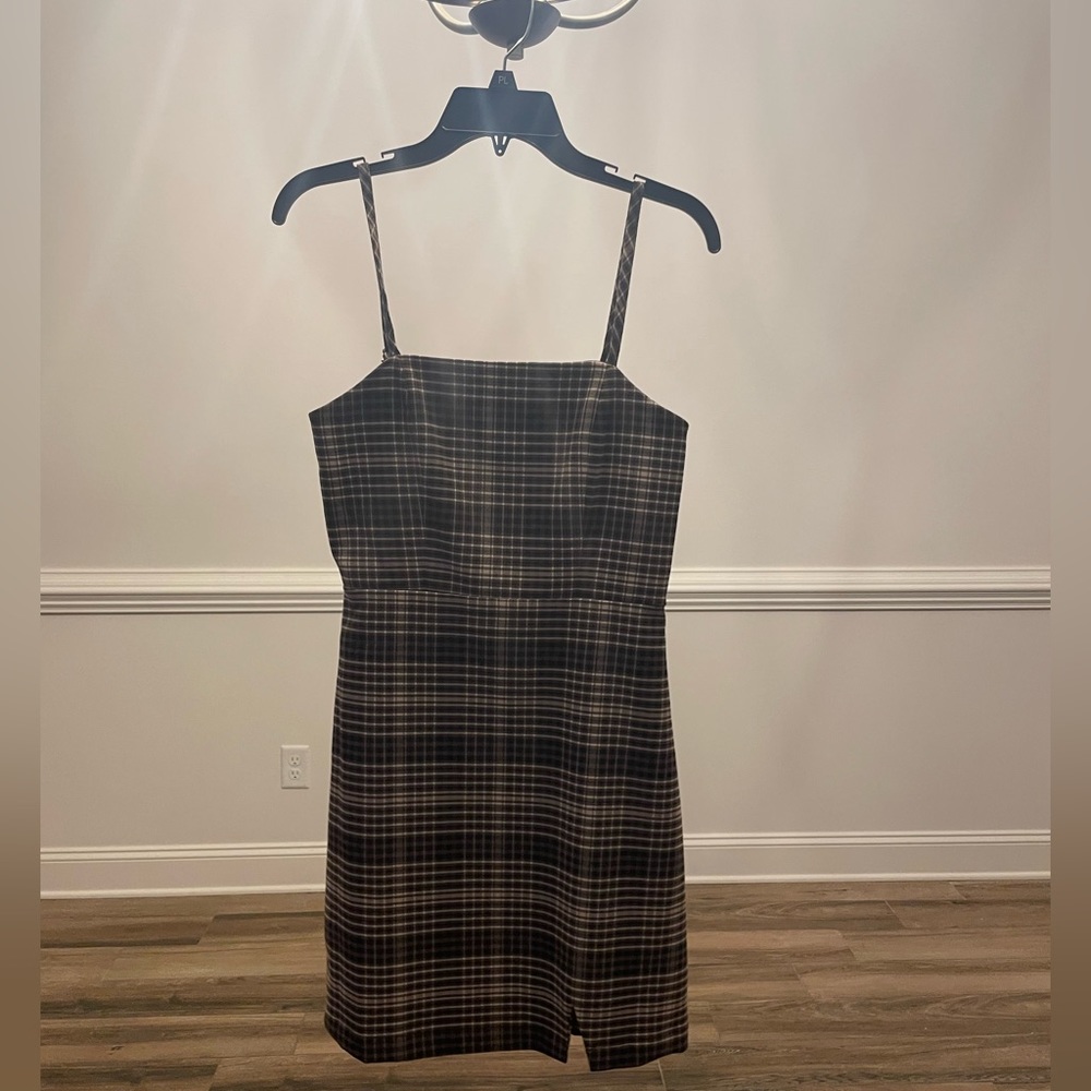 Brown Plaid Dress